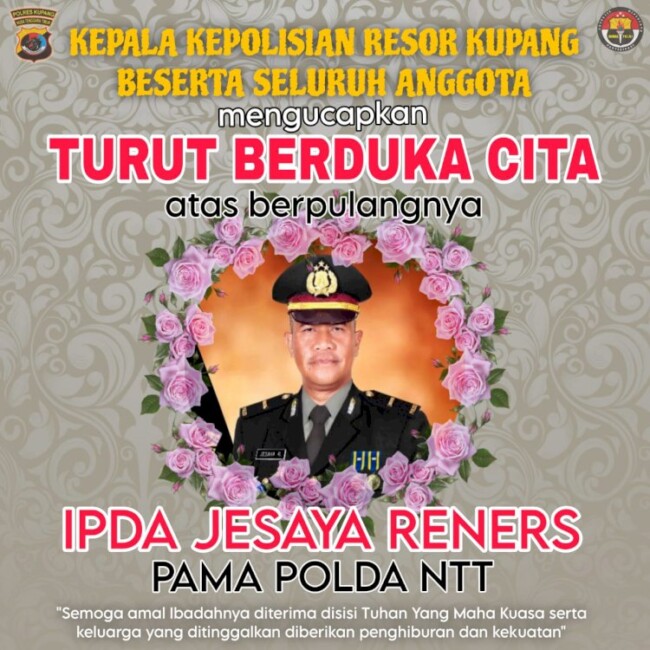 Kepolisian Resor Kupang Kembali Berduka, Seorang Anggotanya Meninggal Dunia Saat Mengikuti Lemdiklat. 
