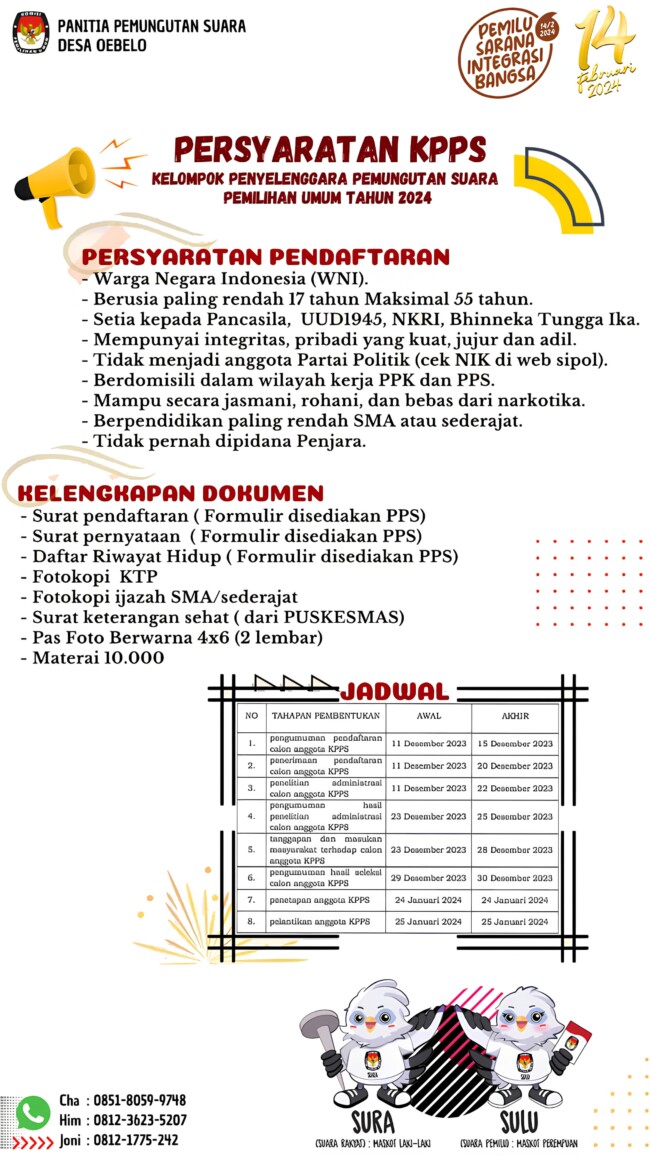 Rapat Koordinasi Pembentukan KPPS Telah Di Gelar KPU Kabupaten Kupang, PPS Desa Oebelo Siap Buka Pendaftaran