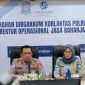 Foto: Dirgakkum Korlantas Polri Brigjen Pol. Raden Slamet Santoso, dan Direktur Operasional Jasa Raharja Dewi Aryani Suzana. 