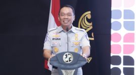 Foto: Direktur Utama Jasa Raharja, Rivan A. Purwantono saat memberikan sambutan dalam kegiatan  Diskusi Interaktif HAKORDIA Tahun 2024.