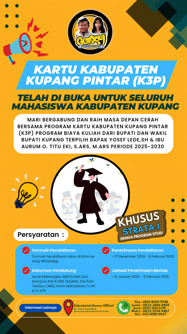 Foto: Brosur pendaftaran Beasiswa K3P. 