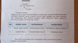 Foto: Surat pemberhentian kader Posyandu. 