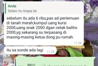 Foto: Screenshot pengakuan Anggota Ormas Pelita Prabu melalui pesan singkat WhatsApp, Minggu (26/01) 
