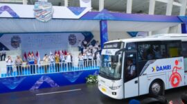 Foto: flag off mudik gratis 2025.