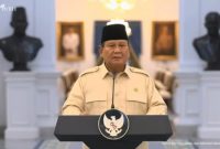 Foto: Presiden Prabowo Subianto saat mengumumkan kebijakan THR dan Gaji ke-13 bagi ASN. (Foto: Sekretariat Presiden) 