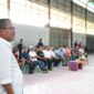 Foto: Bupati Kupang, Yosef Lede, S.H., saat memberikan sambutan dalam pembukaan Turnamen Futsal Lintas Agama KKO Cup III. 