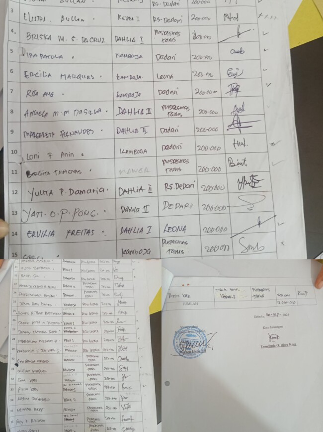Foto: Daftar penerima dana transport Ibu melahirkan