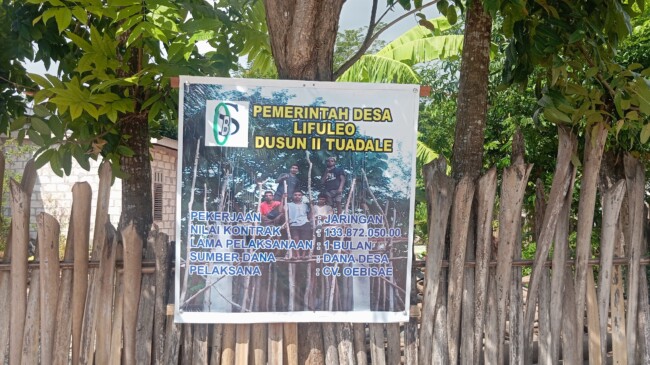 Gelontorkan Anggaran APBDes 133 Juta, Pemdes Lifuleo Bangun Bak Penampung Air dan Jaringan Pipanisasi