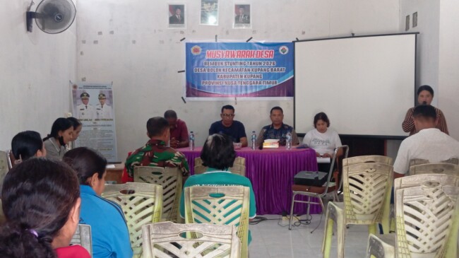 Percepat Penurunan Angka Stunting Tahun 2026, Pemdes Bolok Gelar Musyawarah Desa