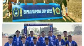 Foto: Derbi sekampung antara Galardo FC (atas) dan Kampus FC (bawah).
 (dok: Panitia Bupati Kupang Cup 2025)
