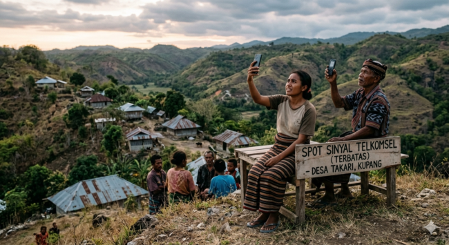 Foto: ilustrasi keterbatasan akses jaringan telekomunikasi.