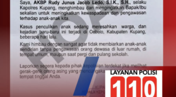 Pastikan Hoaks, Polres Kupang Minta Warga Tak Terpancing Isu Penculikan