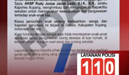 Pastikan Hoaks, Polres Kupang Minta Warga Tak Terpancing Isu Penculikan