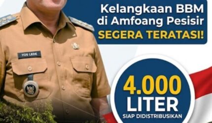 Bupati Yosef Lede Gercep! Kelangkaan BBM di Amfoang Pesisir Segera Teratasi, 4.000 Liter Siap Didistribusikan