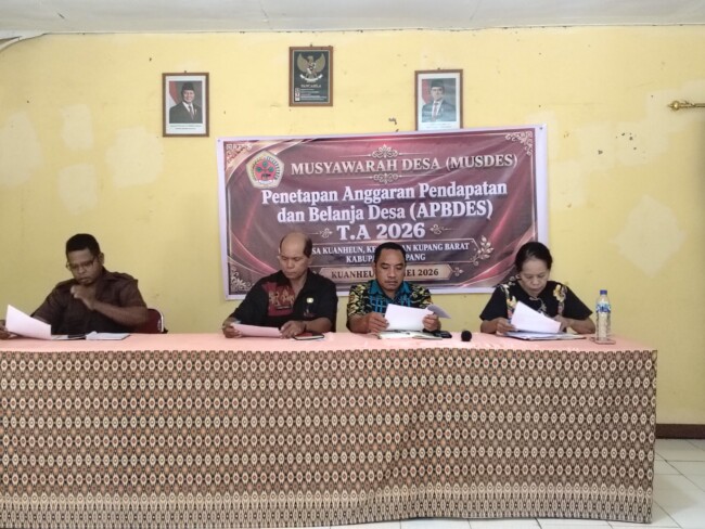 Desa Kuanheun Tetapkan APBDes 2026, Fokus pada Penerangan Jalan dan Akses Perikanan