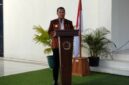 Foto: Bupati Kupang, Yosef Lede, SH., saat memberikan sambutan dalam Rakor Lembaga adat