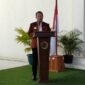 Foto: Bupati Kupang, Yosef Lede, SH., saat memberikan sambutan dalam Rakor Lembaga adat
