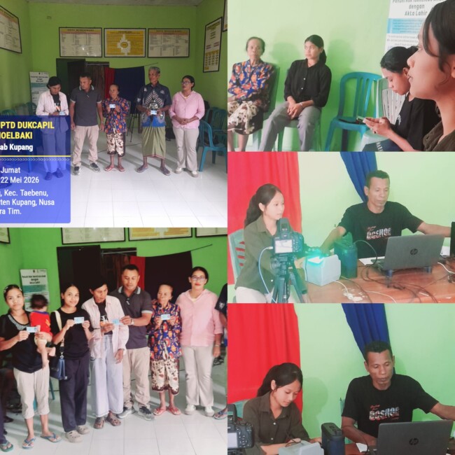 Foto: Pelayanan Adminduk kepada warga Desa Bokong oleh UPTD Dukcapil Kecamatan Kupang Tengah.