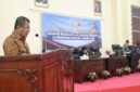 Foto: Bupati Kupang, Yosef Lede,SH., saat menyampaikan sambutannya, Ruang Sidang Paripurna DPRD Kabupaten Kupang.