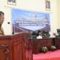 Foto: Bupati Kupang, Yosef Lede,SH., saat menyampaikan sambutannya, Ruang Sidang Paripurna DPRD Kabupaten Kupang.