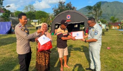 Bantu Korban Gempa Flores M7,7, Jasa Raharja Salurkan Bantuan Kemanusiaan di Posko Manggarai Timur