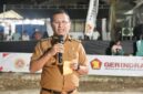 Foto: Bupati Kupang, Yosef Lede, SH., saat memberikan sambutan dalam pembukaan turnamen voli Gerindra Cup